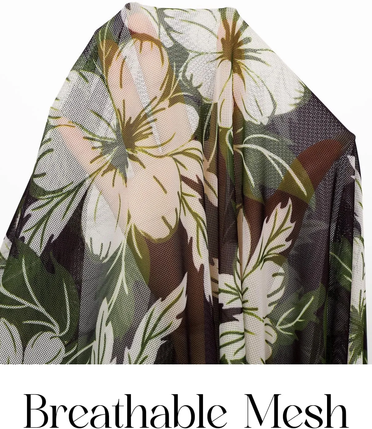 MEROKEETY Women's Summer Floral Mesh Midi Skirt 2025 Casual Trendy High Waist Ruched Boho Skirts