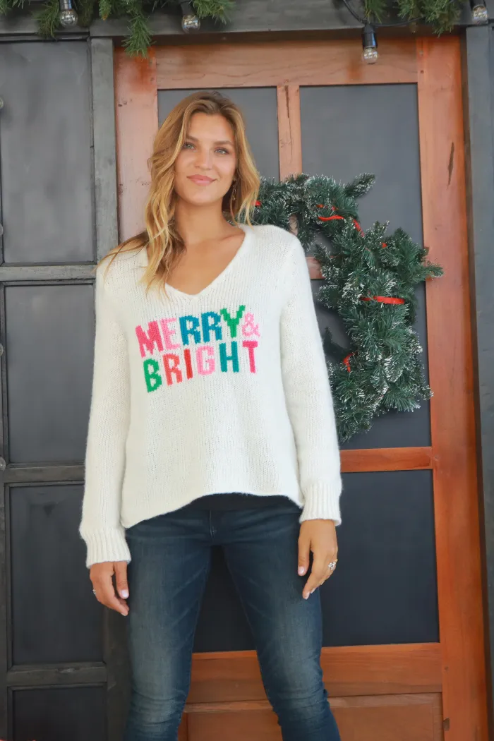 Merry & Bright V Chunky Sweater
