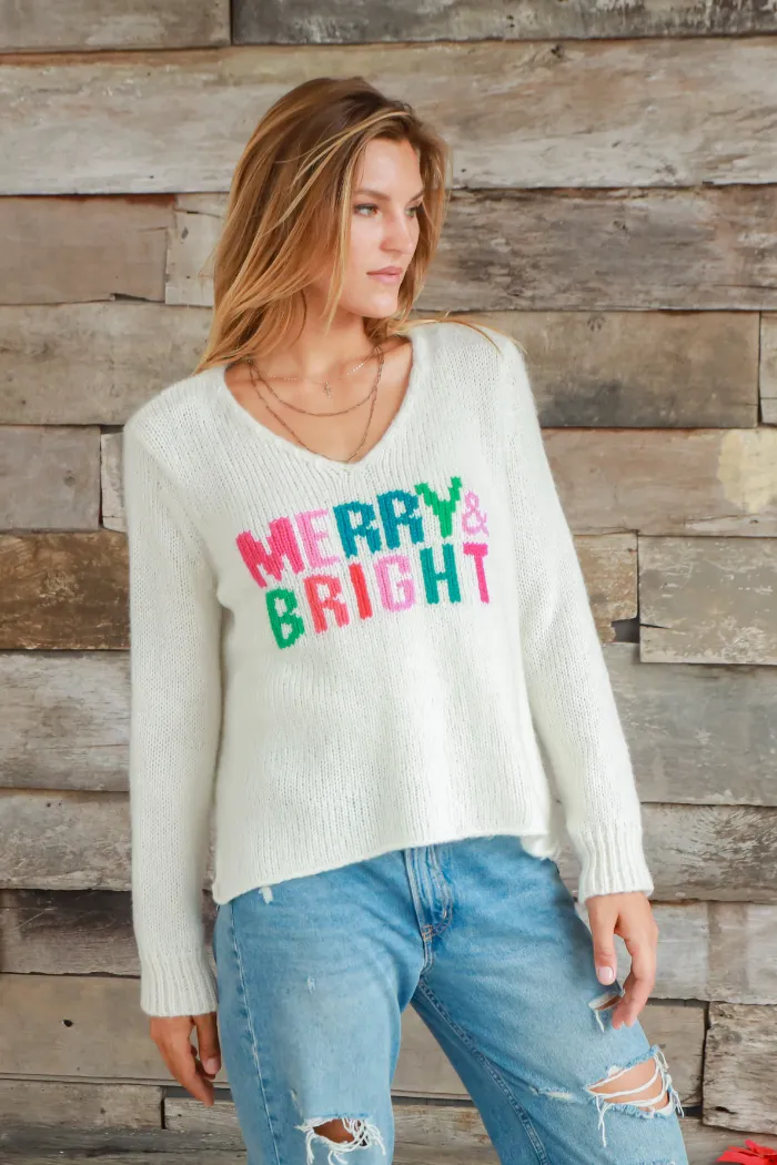 Merry & Bright V Chunky Sweater