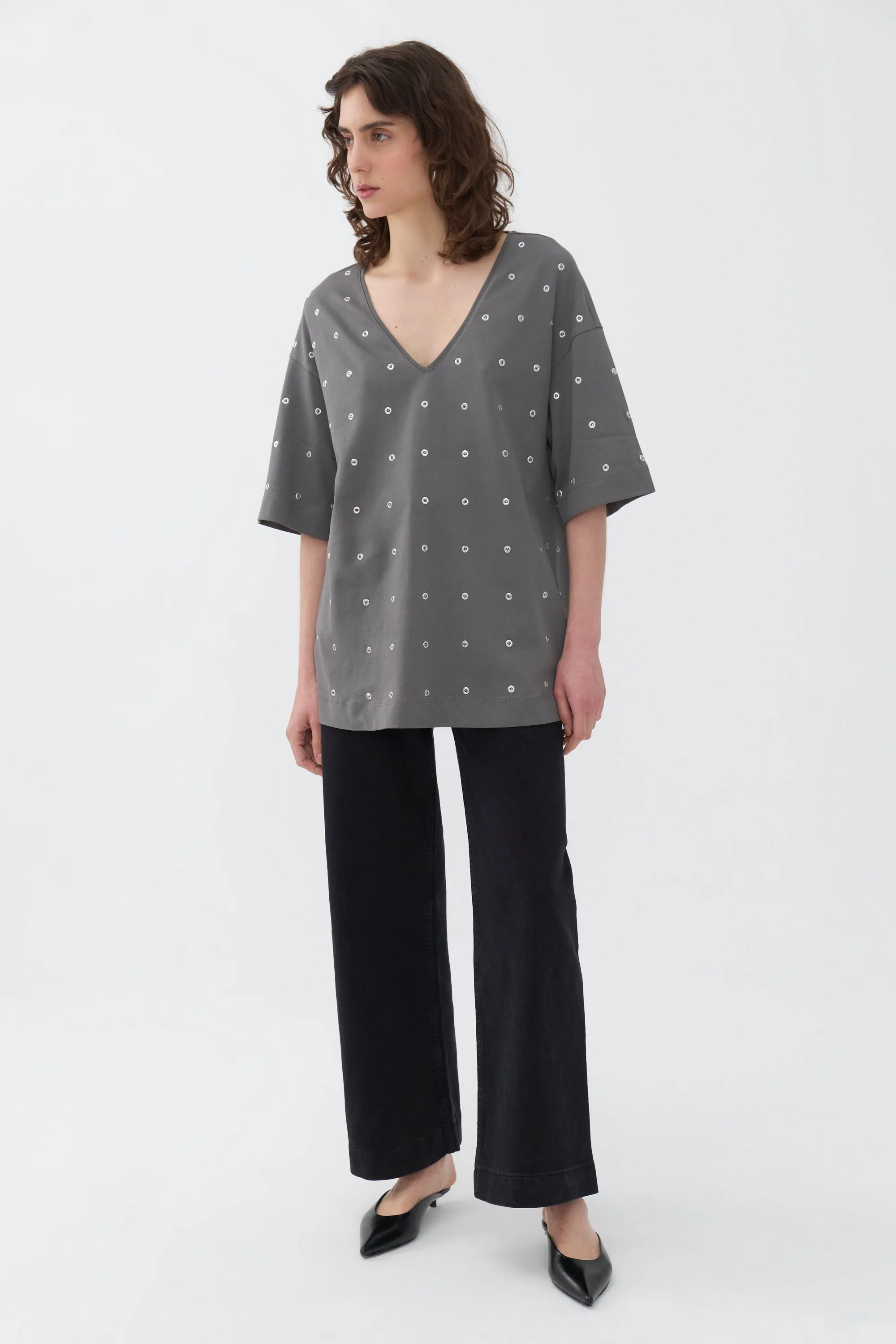 Metal Ring Embroidered T-Shirt (Final Sale)