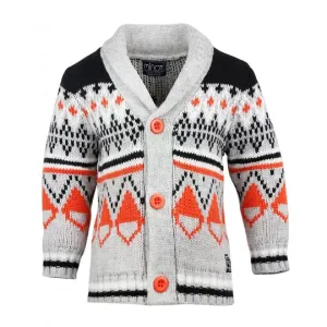 Minoti Orange Chunky Collar Knitted Cardigan