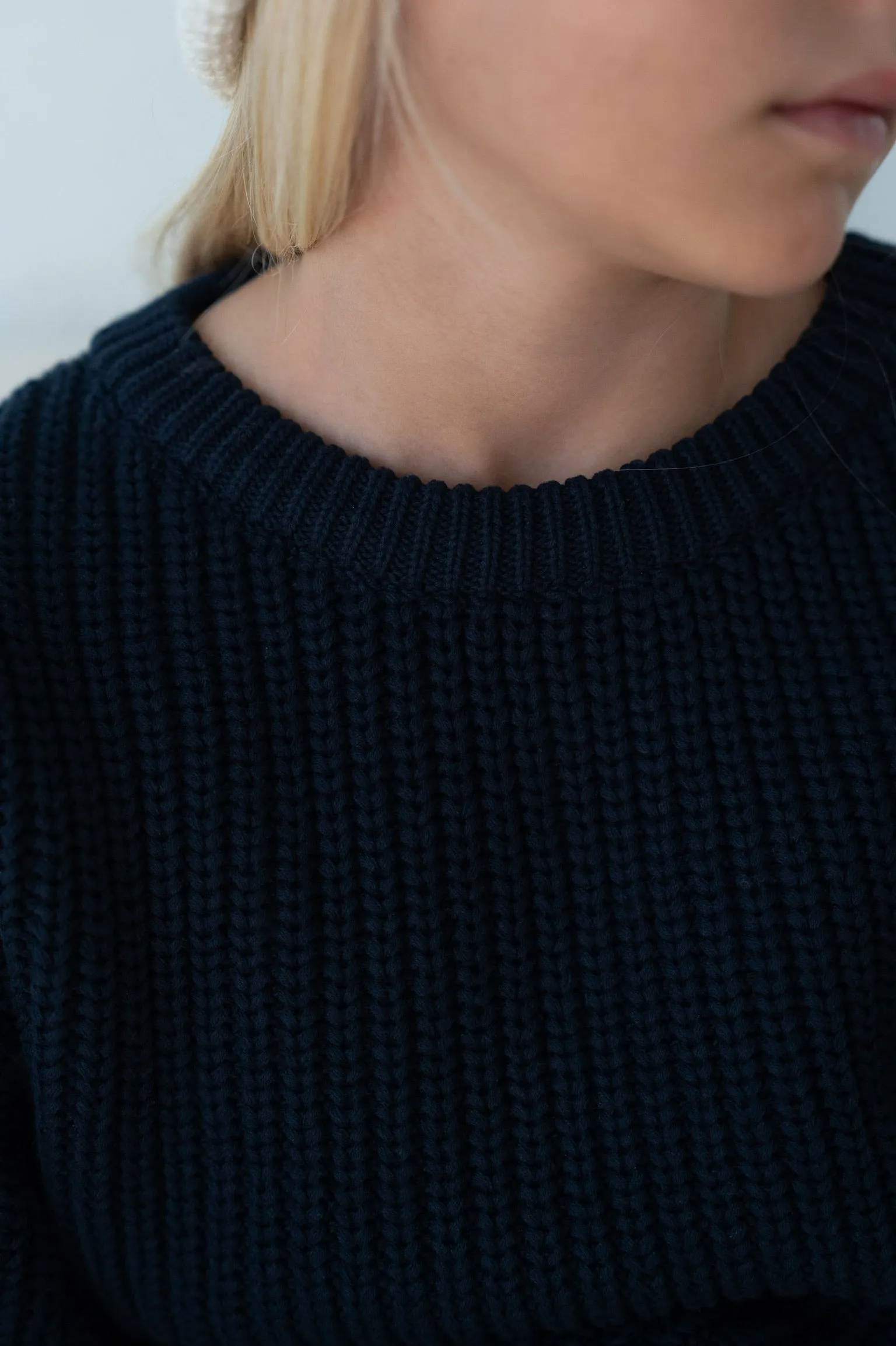 ‘Navy’ Chunky Knit Sweater