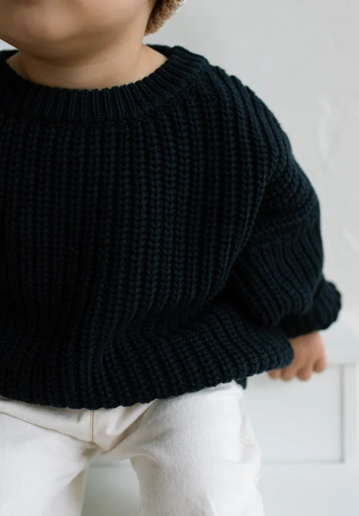 ‘Navy’ Chunky Knit Sweater