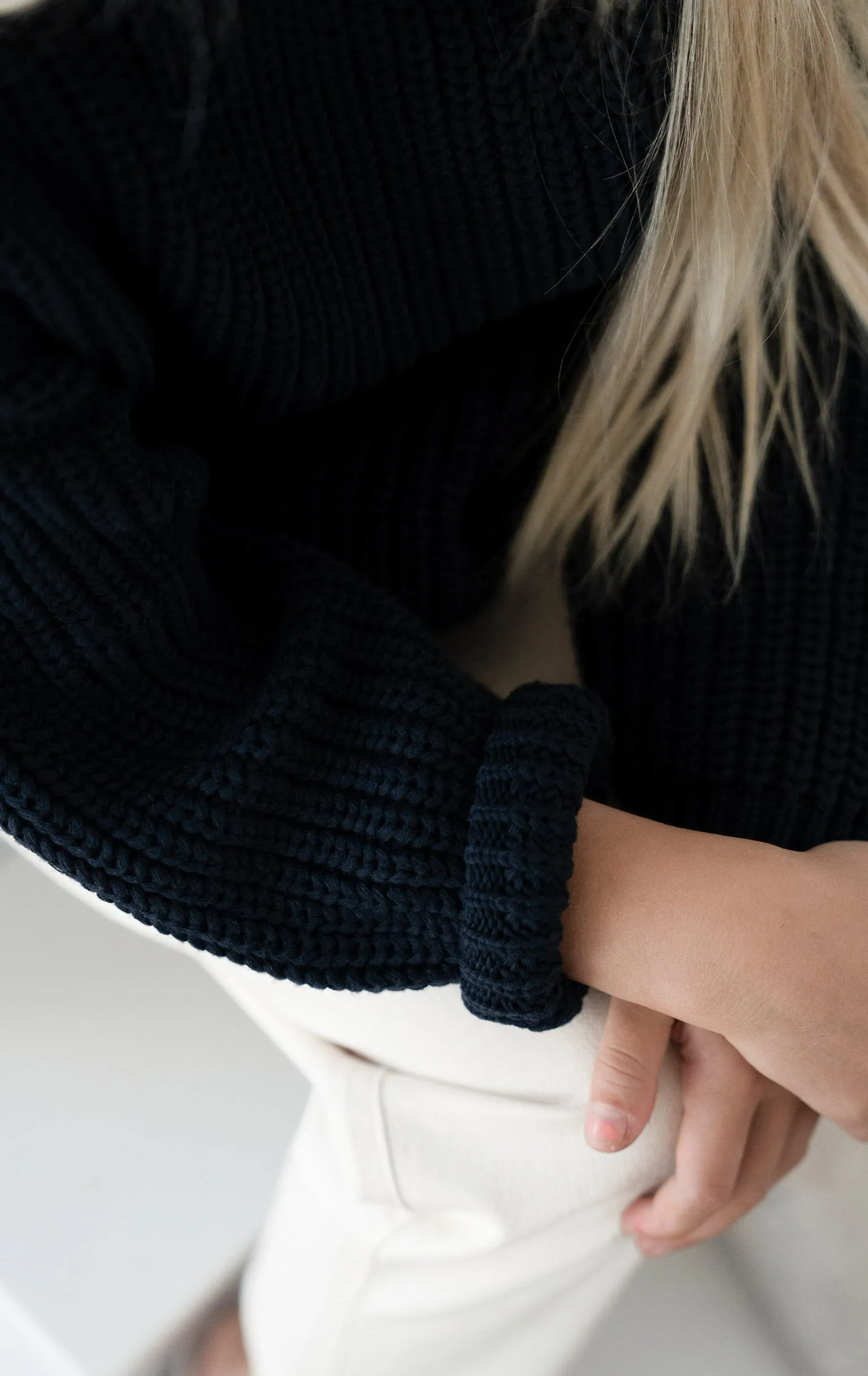 ‘Navy’ Chunky Knit Sweater