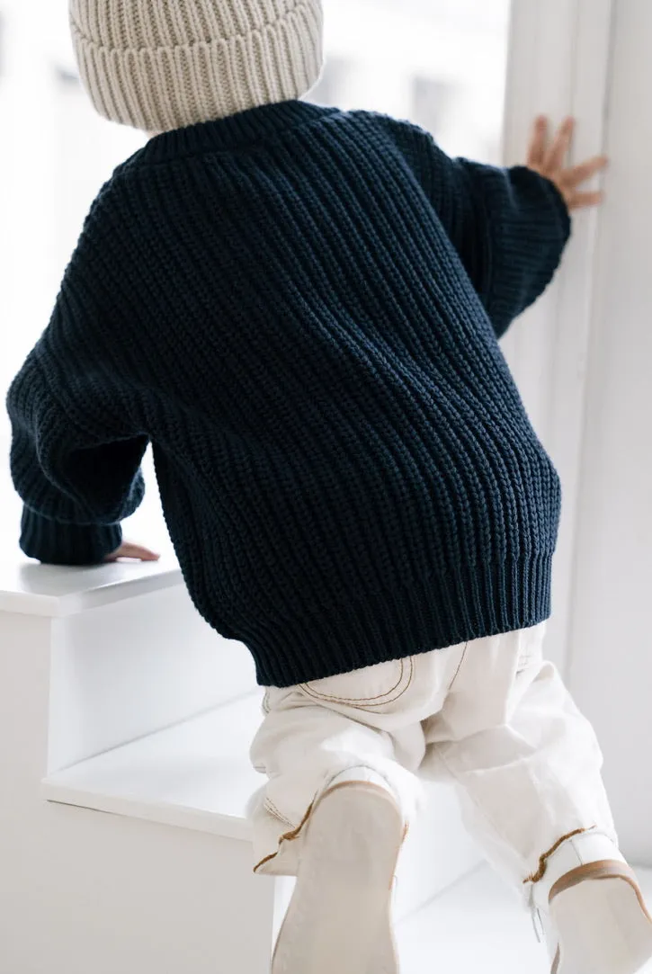 ‘Navy’ Chunky Knit Sweater