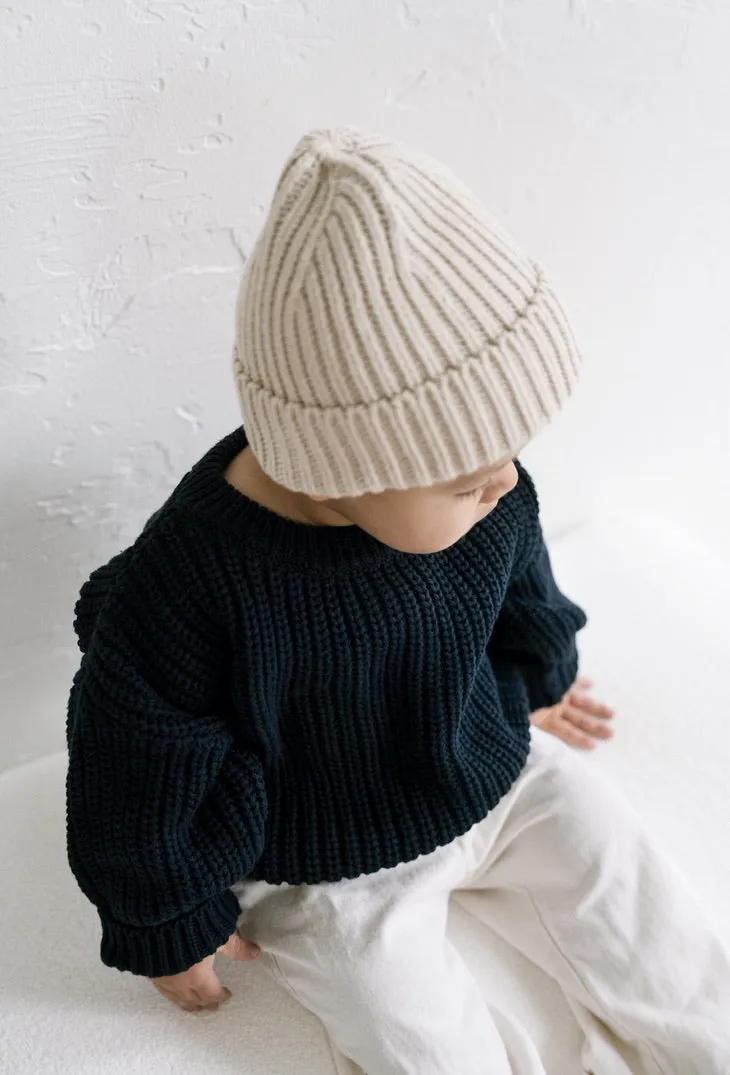 ‘Navy’ Chunky Knit Sweater