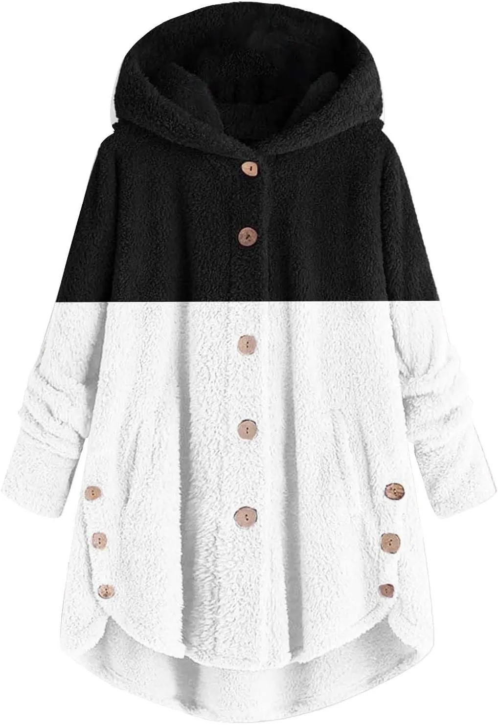 QWENTMTNTY Plus Size Winter Jackets for Women 2023 Office Work Outerwear with Pocket Comfy Plush Winter Sherpa Lined Jacket
