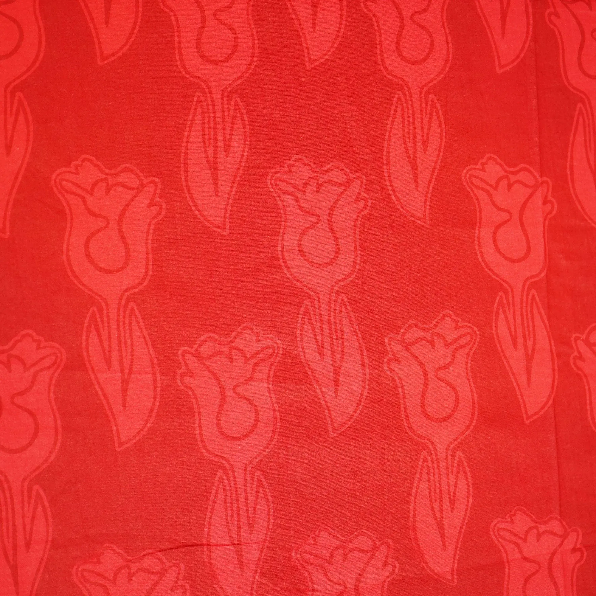 Red Floral Print Cotton Fabric MFL-23694