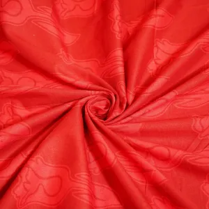 Red Floral Print Cotton Fabric MFL-23694