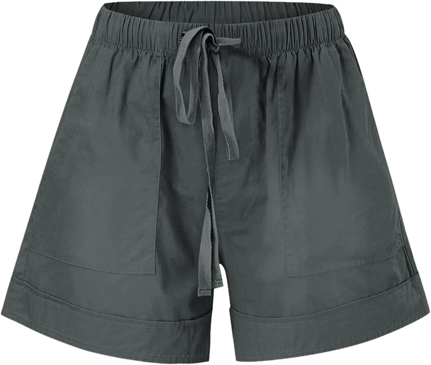 SHAOBGE Plus Size Linen Pants for Women Splice Comfy Waist Pants Shorts Loose Elastic Pocketed Trendy Pants for