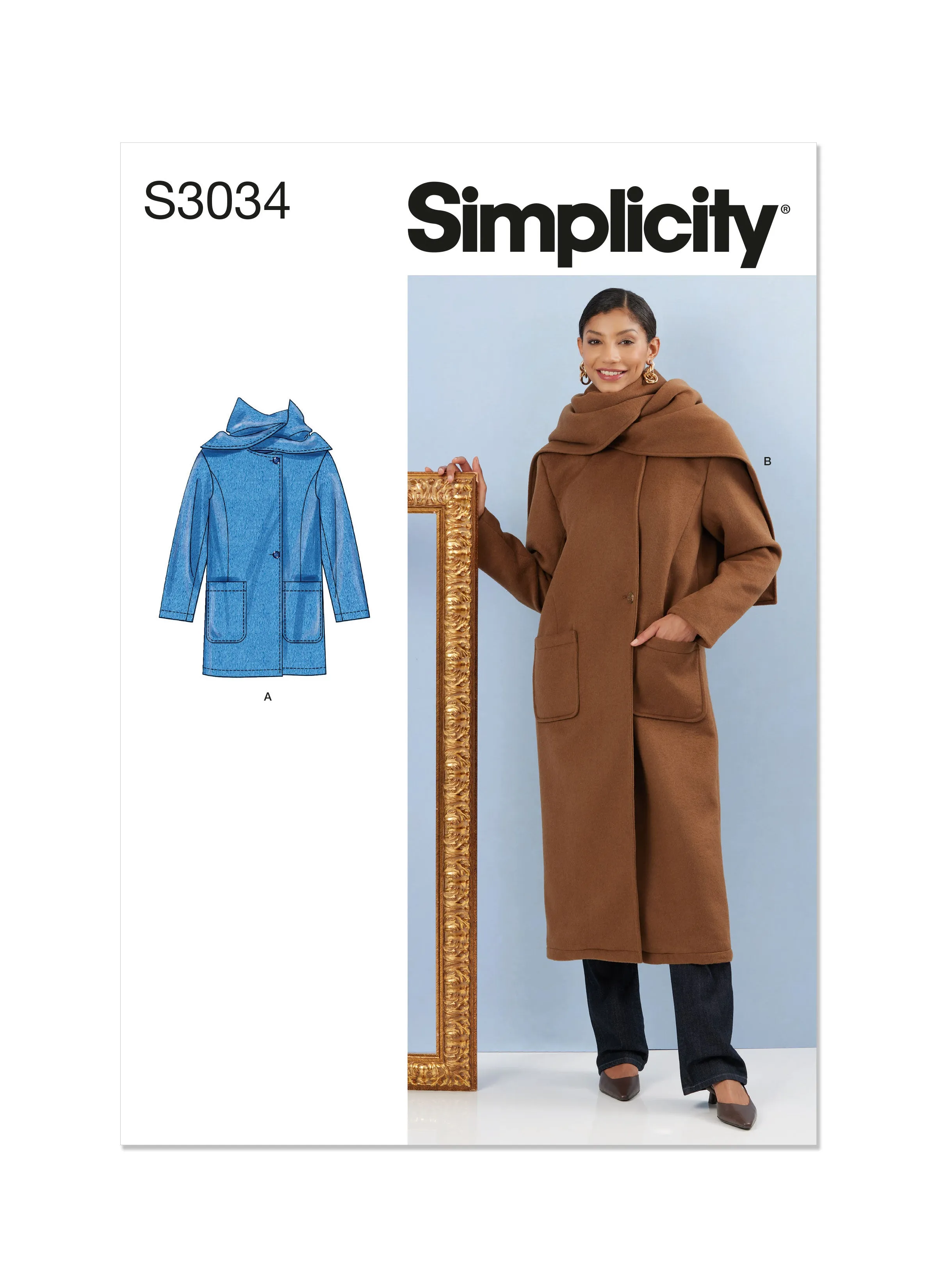 Simplicity sewing pattern S3034 Misses' Coats