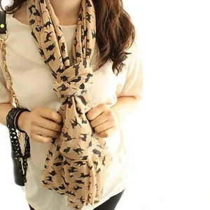 Soft Chiffon Colorful Sweet Cartoon Cat Kitten Scarf
