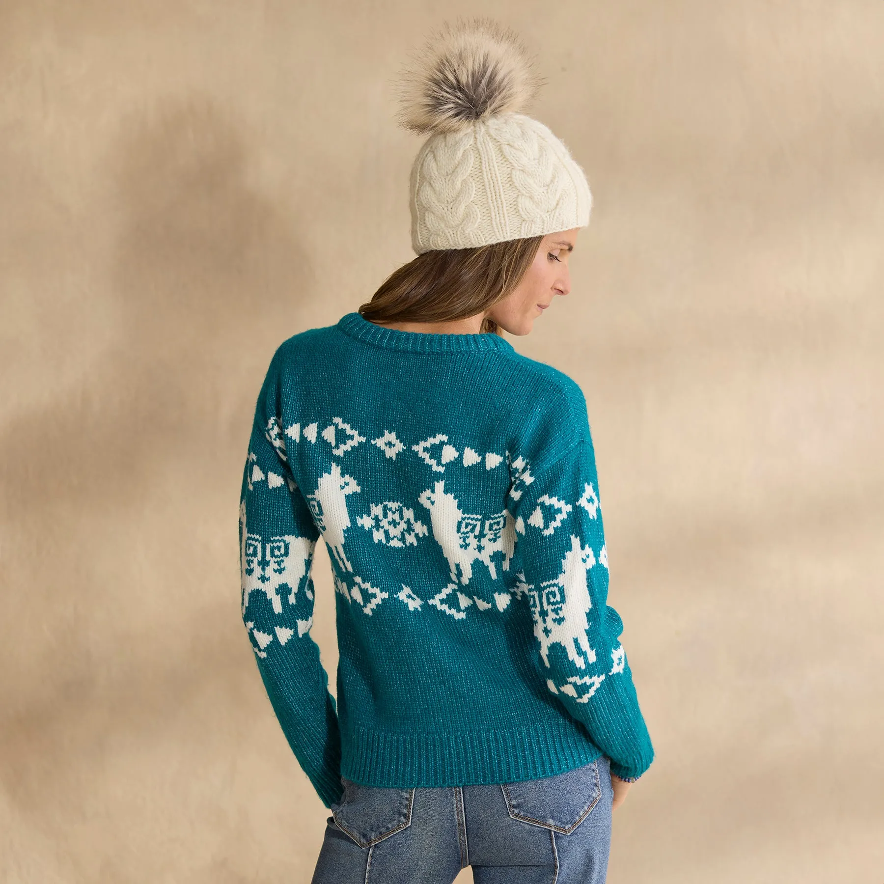 Spirited Llama Sweater, Petite
