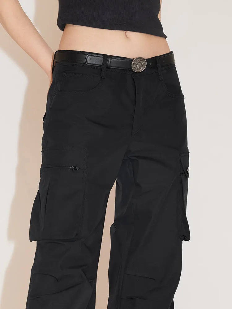 Sporty Flared Cargo Jeans