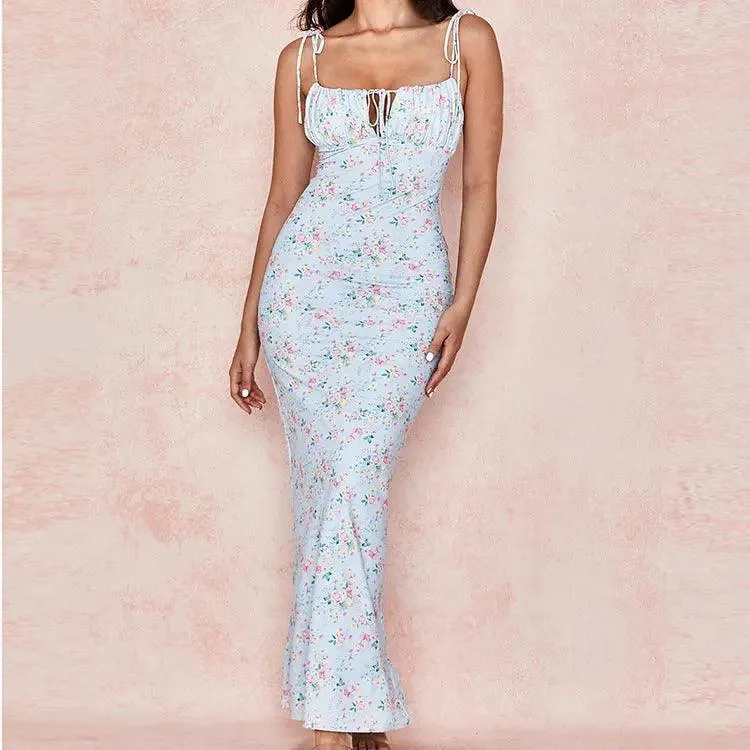 Summer Floral Print Short Sleeve Dress Party Women