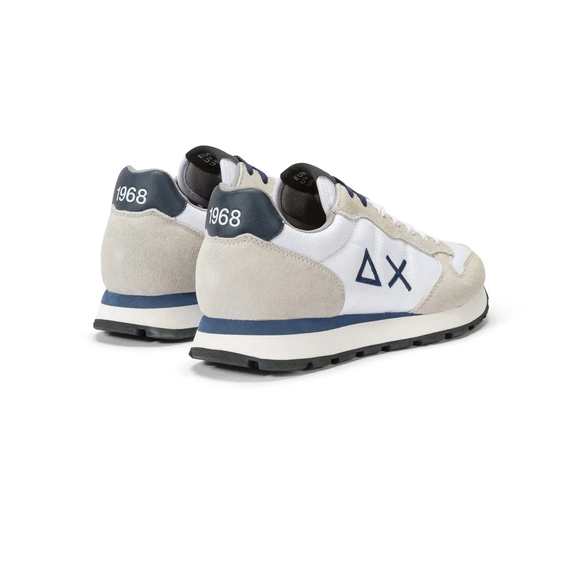 SUN68 TOM SOLID WHITE SNEAKERS FOR MEN