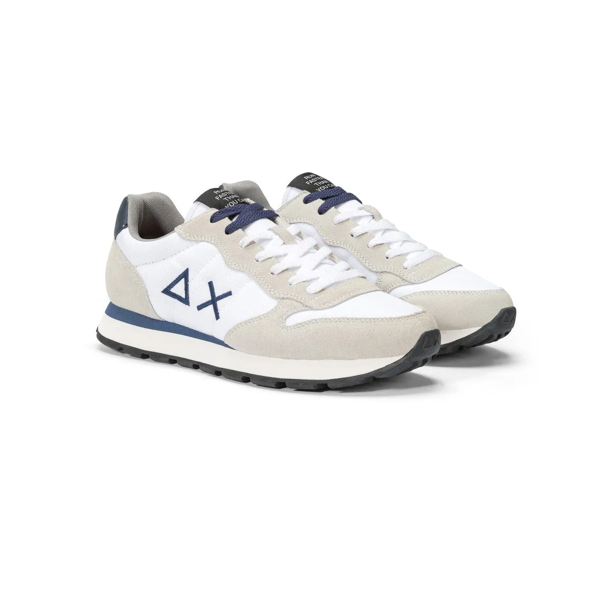SUN68 TOM SOLID WHITE SNEAKERS FOR MEN