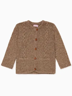 Taupe Zas Merino Boy Cardigan