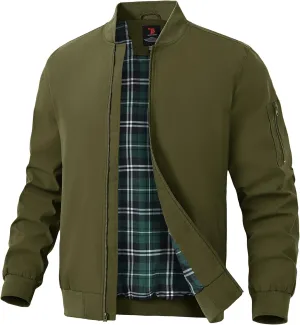 TBMPOY Men's Bomber Jackets Lightweight Light Windbreaker Casual Business Dress Stylish Fall Spring Golf Work