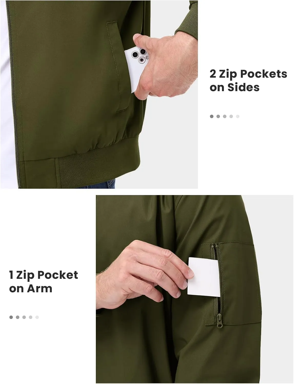 TBMPOY Men's Bomber Jackets Lightweight Light Windbreaker Casual Business Dress Stylish Fall Spring Golf Work
