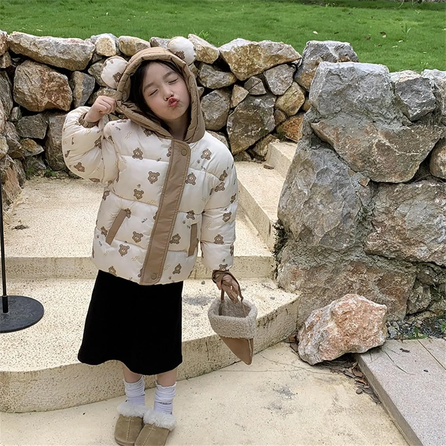 Toddler Baby Girls Boys Medium Weight Puffer Jacket Windproof Waterproof Padded Jacket for Kids Winter Snowsuit