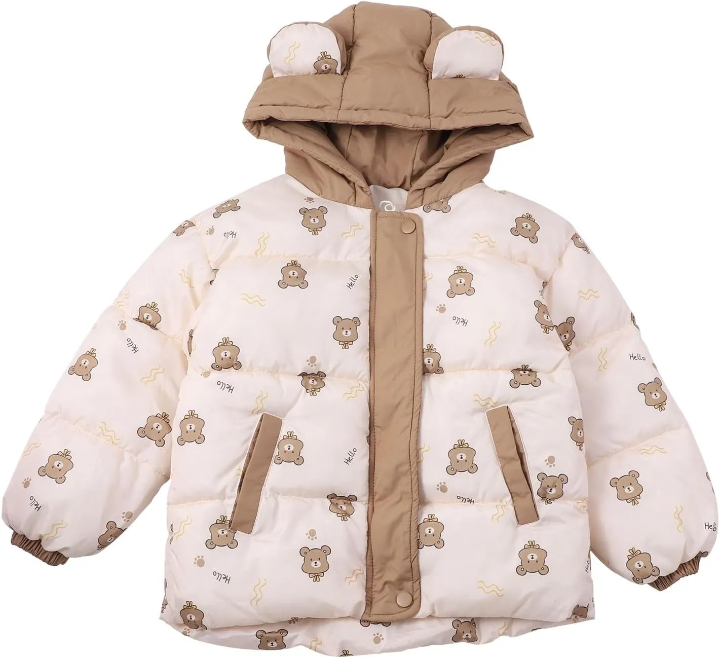 Toddler Baby Girls Boys Medium Weight Puffer Jacket Windproof Waterproof Padded Jacket for Kids Winter Snowsuit