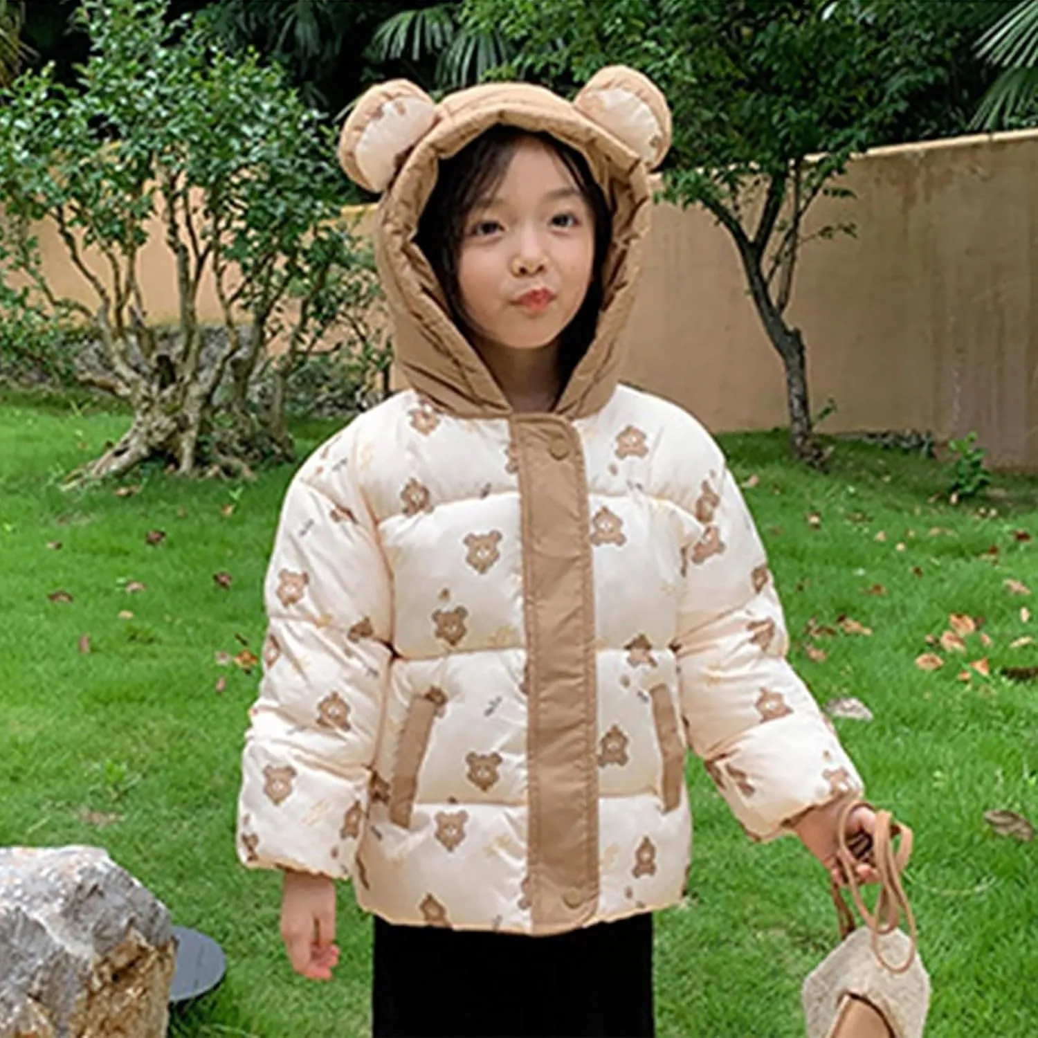 Toddler Baby Girls Boys Medium Weight Puffer Jacket Windproof Waterproof Padded Jacket for Kids Winter Snowsuit