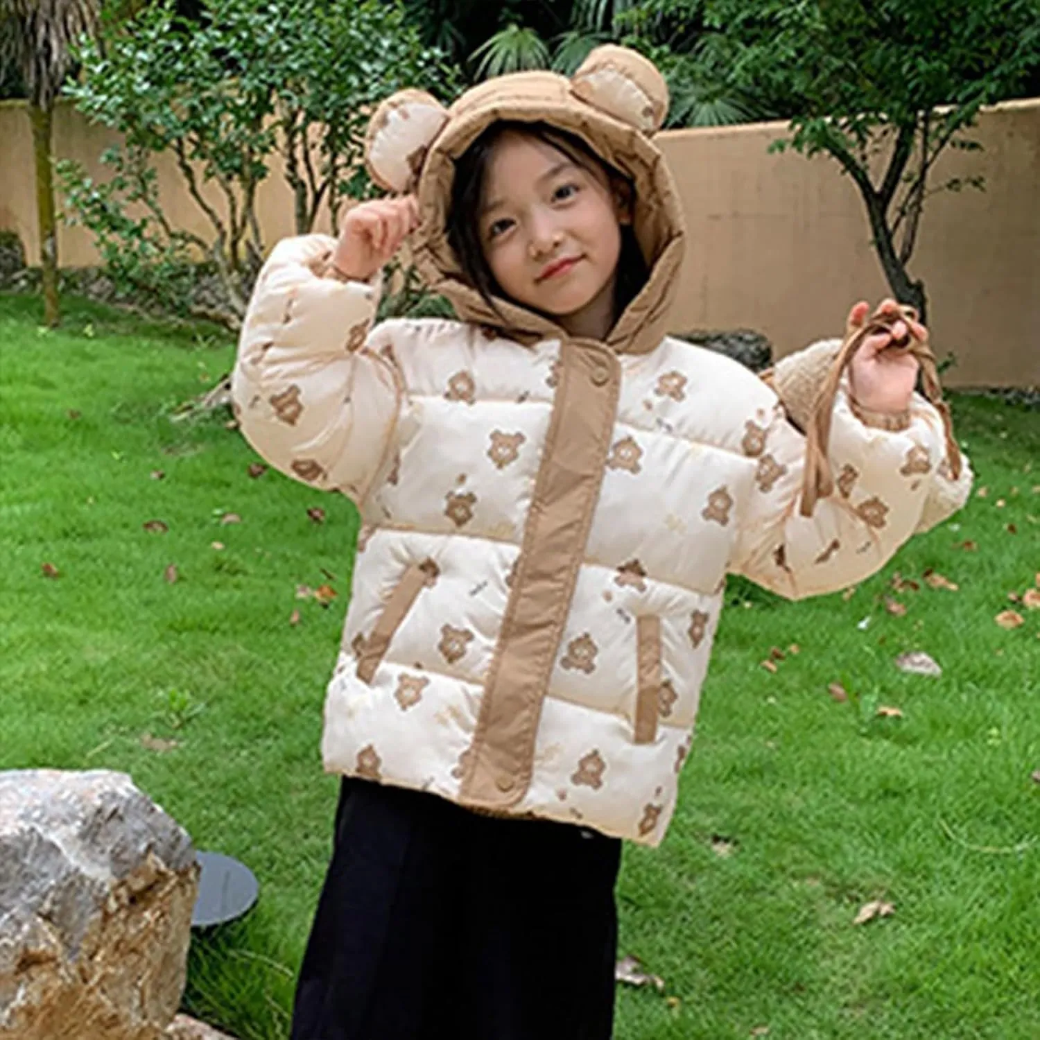 Toddler Baby Girls Boys Medium Weight Puffer Jacket Windproof Waterproof Padded Jacket for Kids Winter Snowsuit