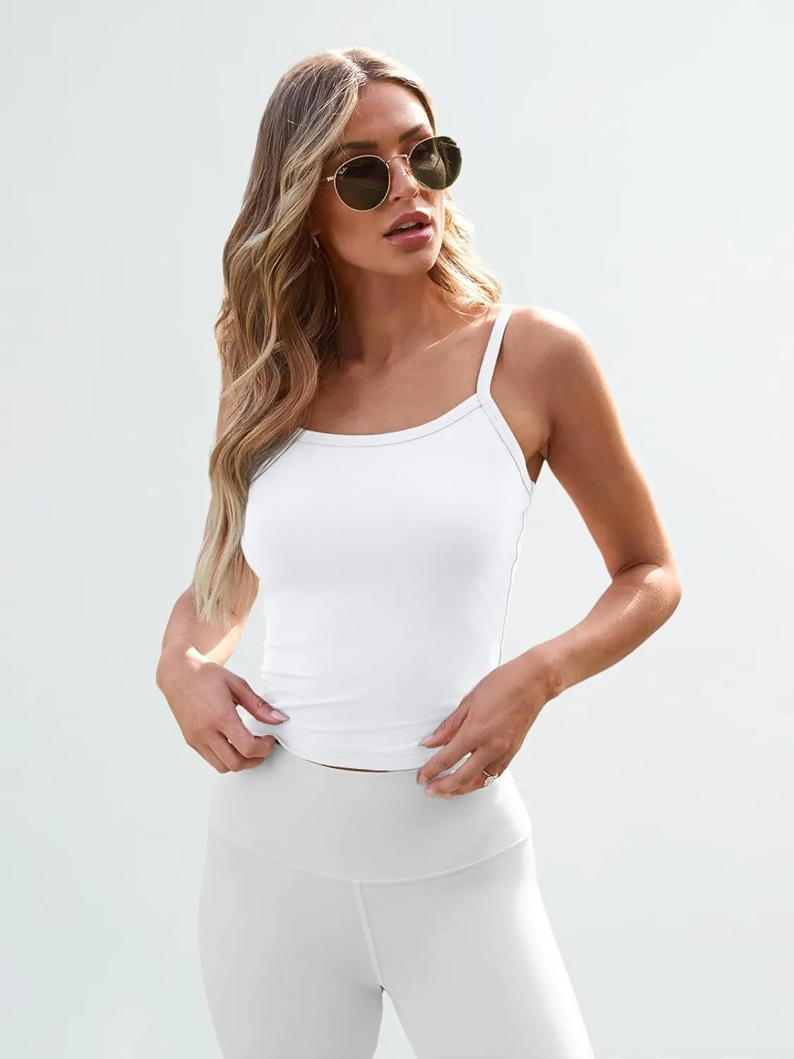 Trendy Queen Womens Spaghetti Strap Tank Tops Adjustable Cute Camisole Going Out Crop Tops Summer Clothes