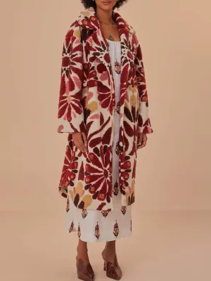 Vibrant Floral Wool Coat
