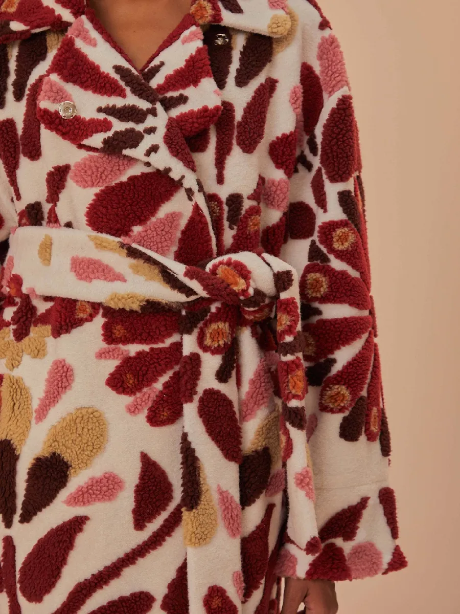 Vibrant Floral Wool Coat