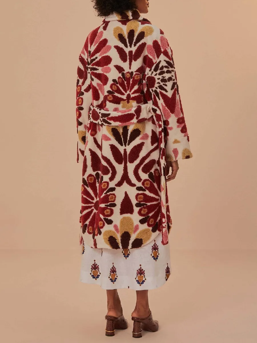 Vibrant Floral Wool Coat