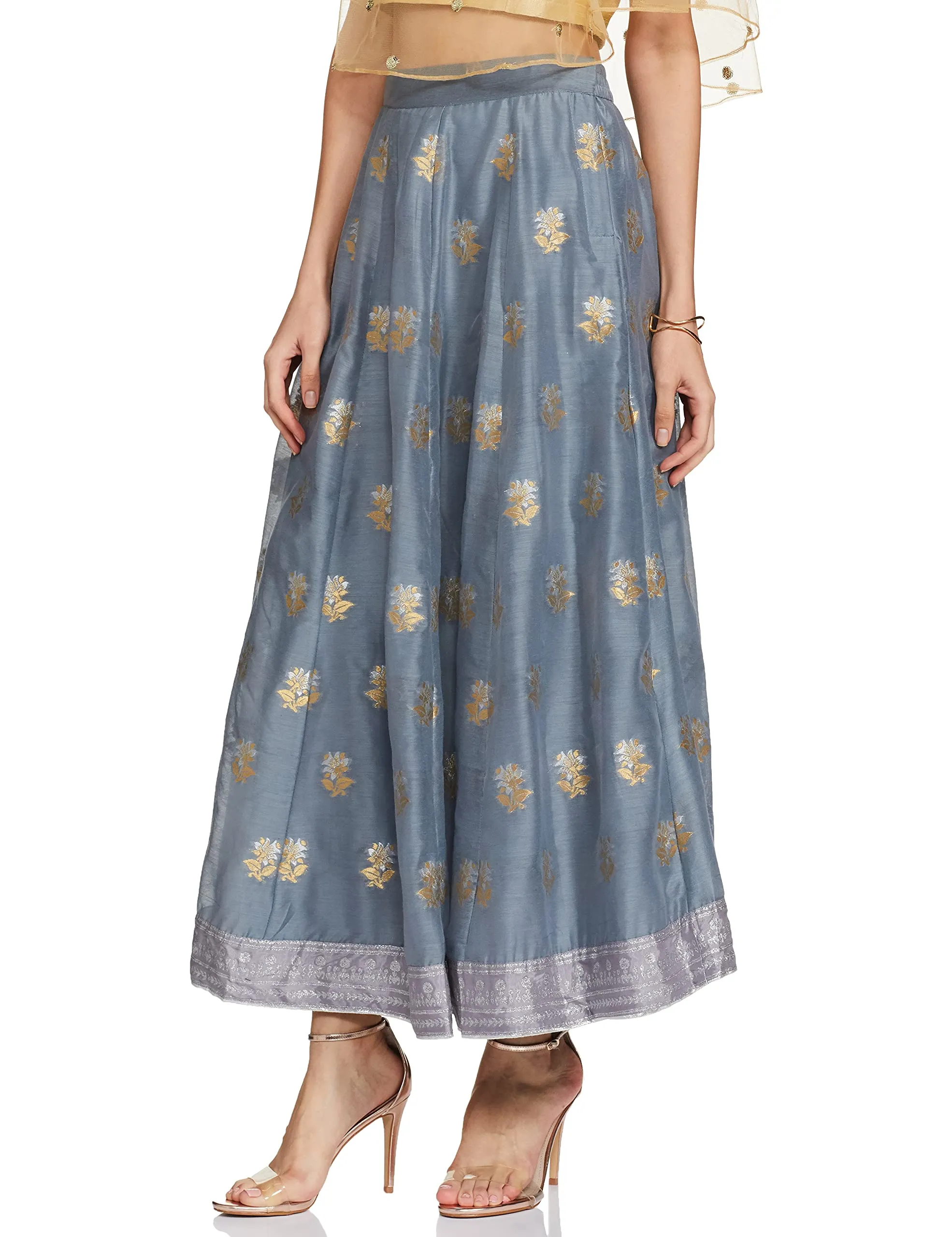 W for Woman Cotton a-line Skirt Light Grey