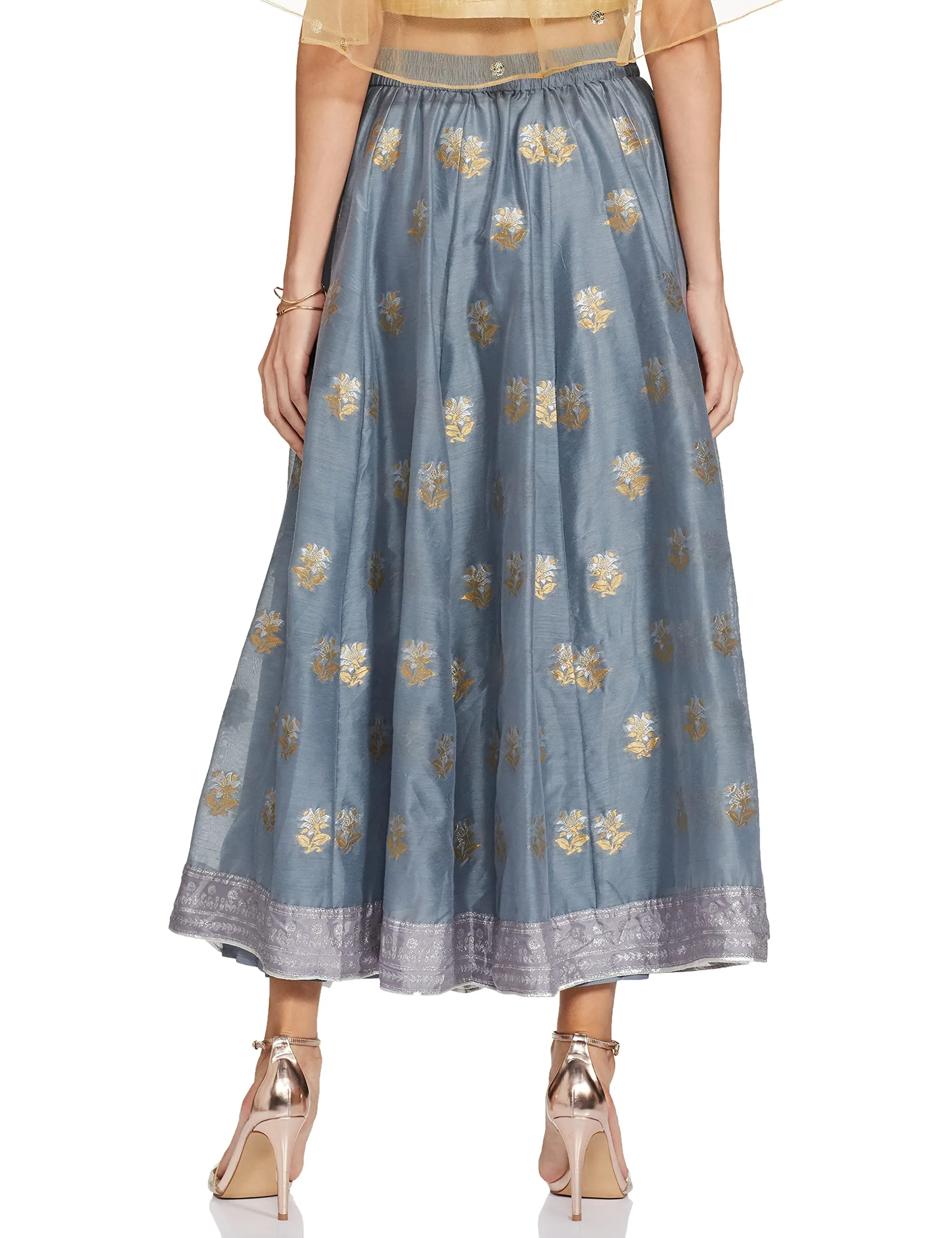 W for Woman Cotton a-line Skirt Light Grey