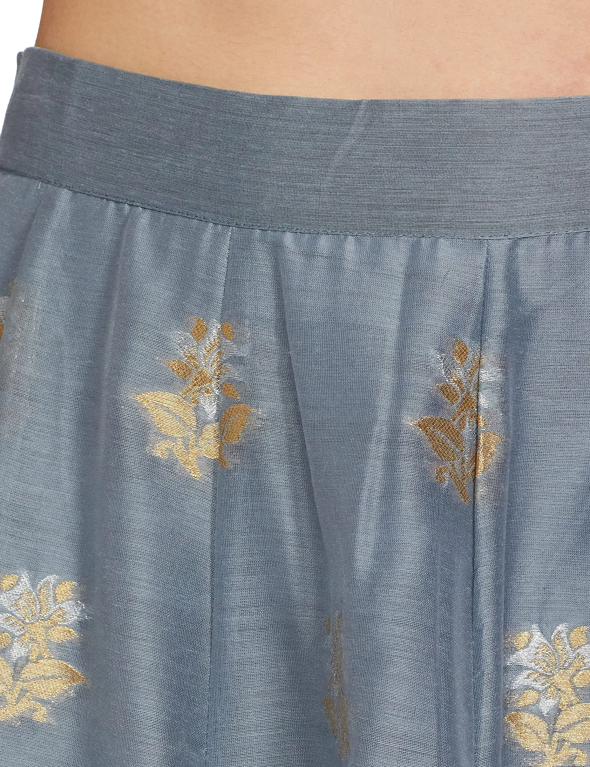 W for Woman Cotton a-line Skirt Light Grey