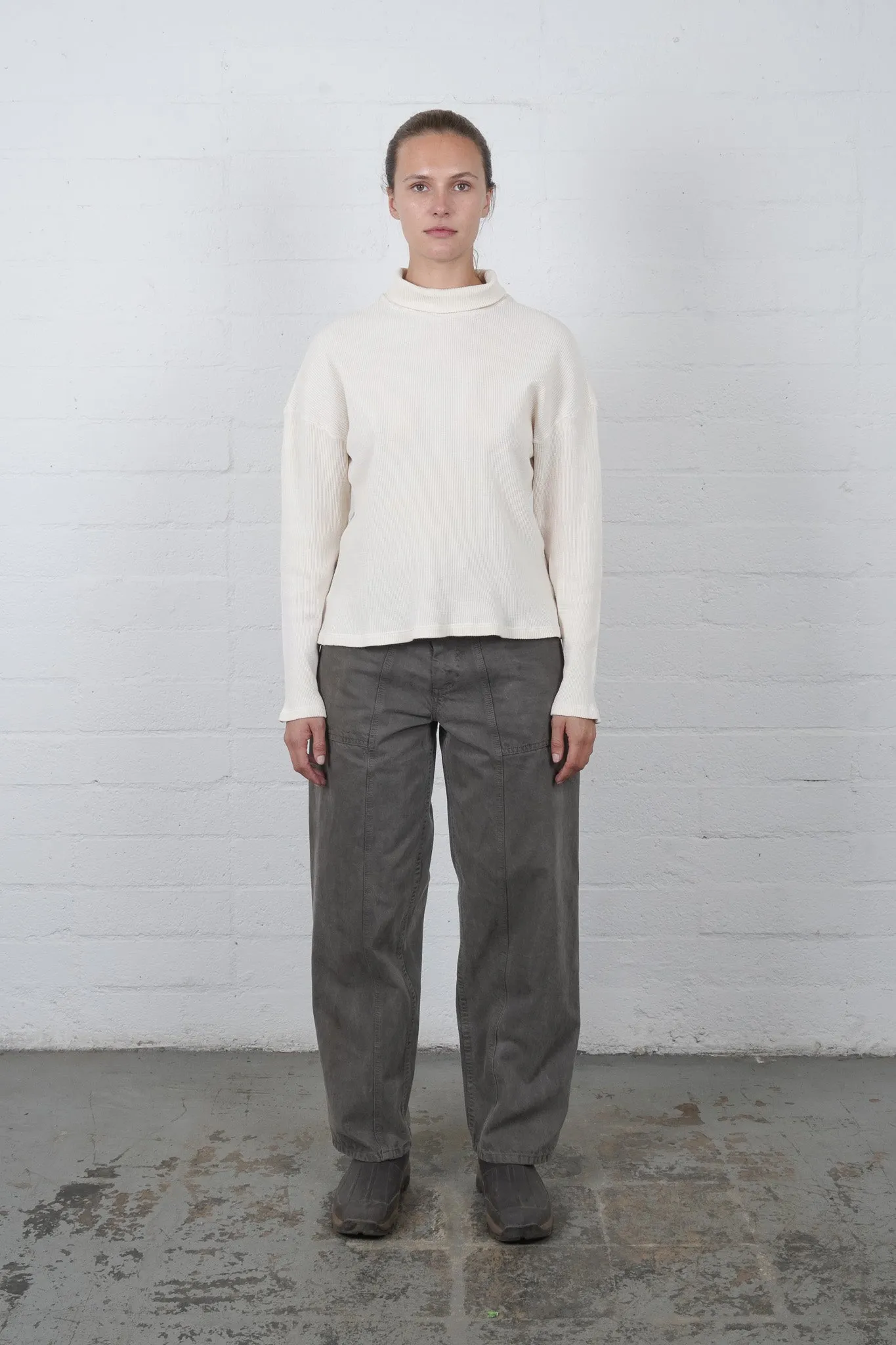 Waffle Turtleneck - Natural