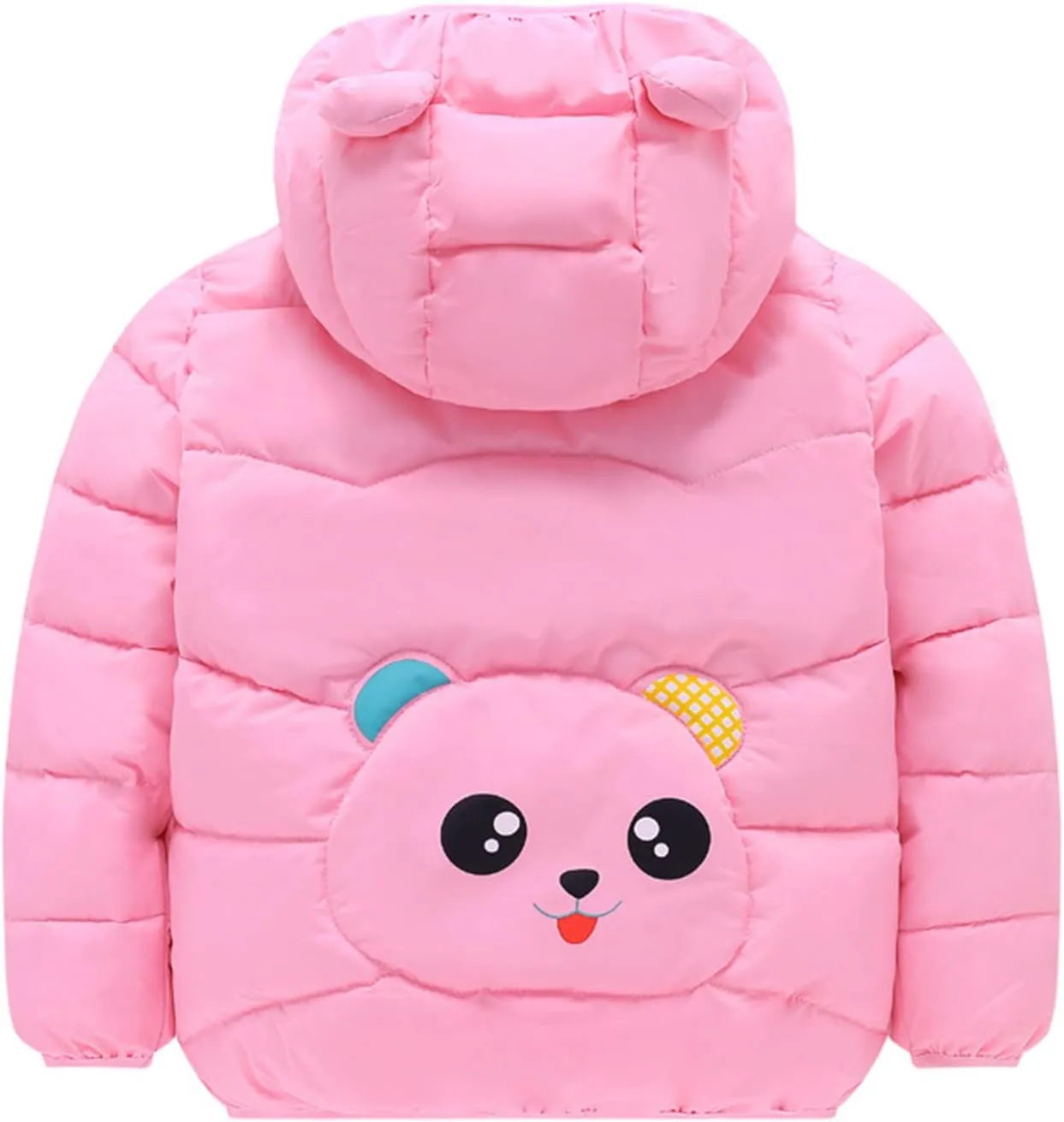 Winter Down Coats for Kids Toddler Boys Girls Cute Panda Print Light Puffer Padded Jacket Bear Hoods Baby Outerwear