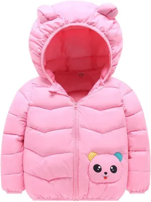 Winter Down Coats for Kids Toddler Boys Girls Cute Panda Print Light Puffer Padded Jacket Bear Hoods Baby Outerwear