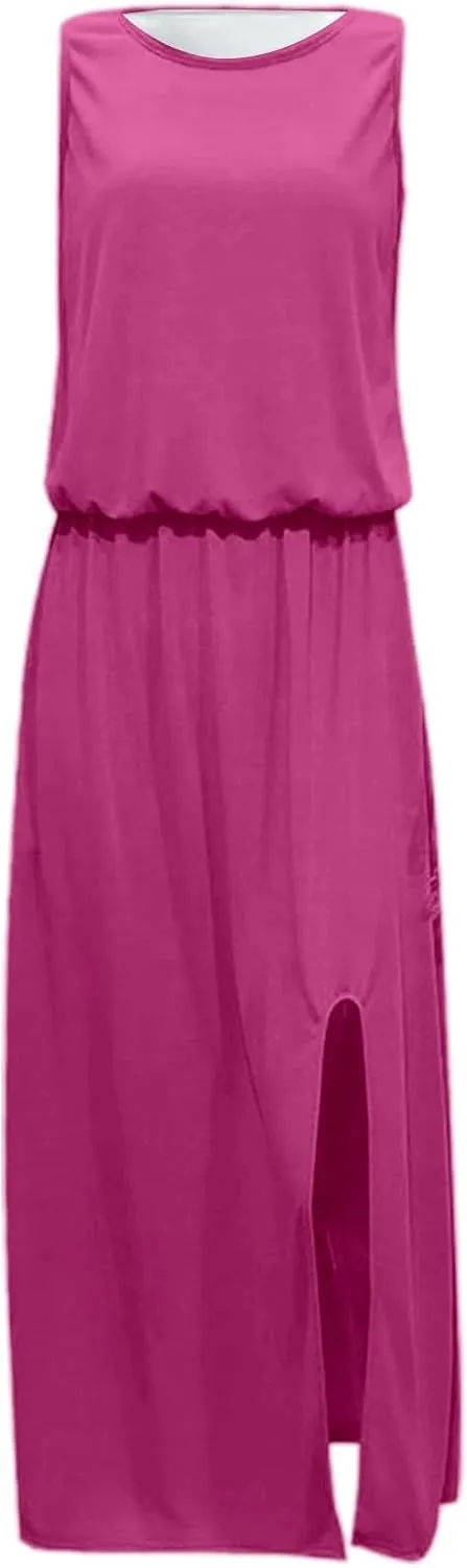Womens Summer Boho Strapless Maxi Dress 2025 Casual Sleeveless Off Shoulder Smocked Tiered Beach Long Sundress
