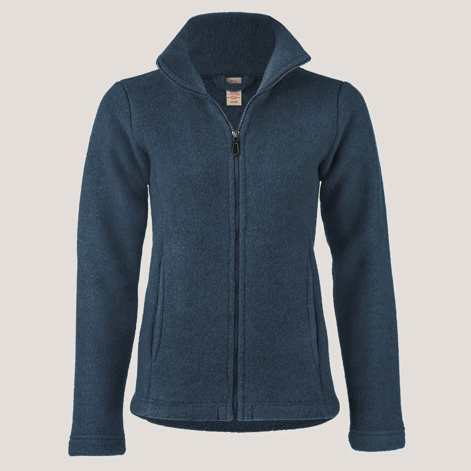 Women's Zip Jacket - 100% Organic Wool Fleece - Black (XS-L) *Returning Soon