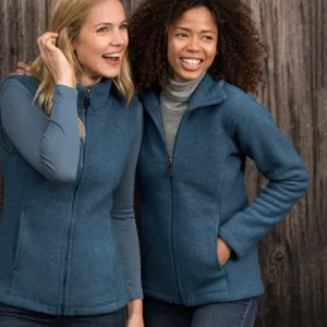 Women's Zip Jacket - 100% Organic Wool Fleece - Black (XS-L) *Returning Soon