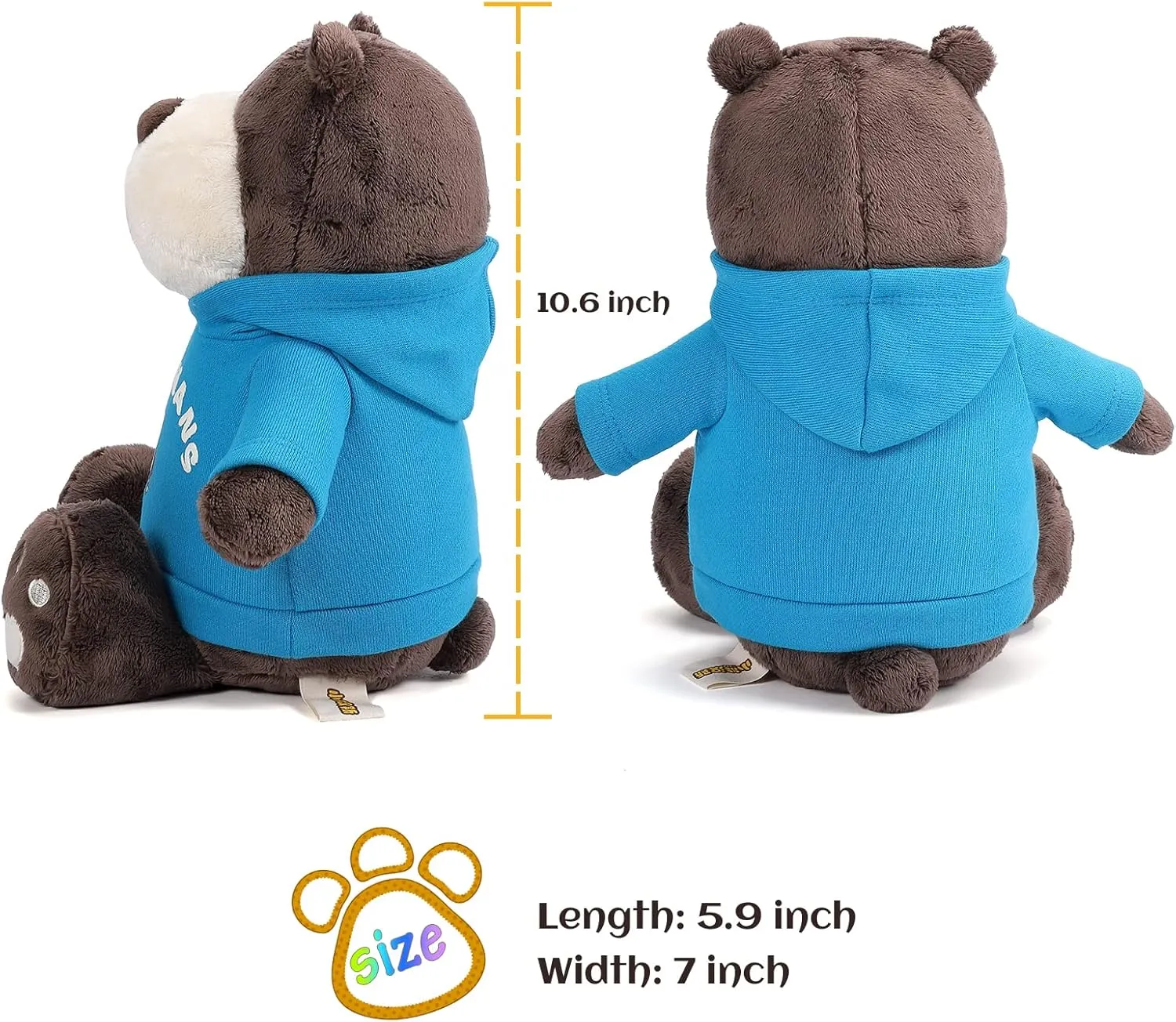 Wpond 10.6" Plush Toy, Super Soft Cuddly Plush Animal Bear Toys with Cute Costum, Birthday Christmas Valentine New Year's Gifts for Boys Girls Ladies deep Blue