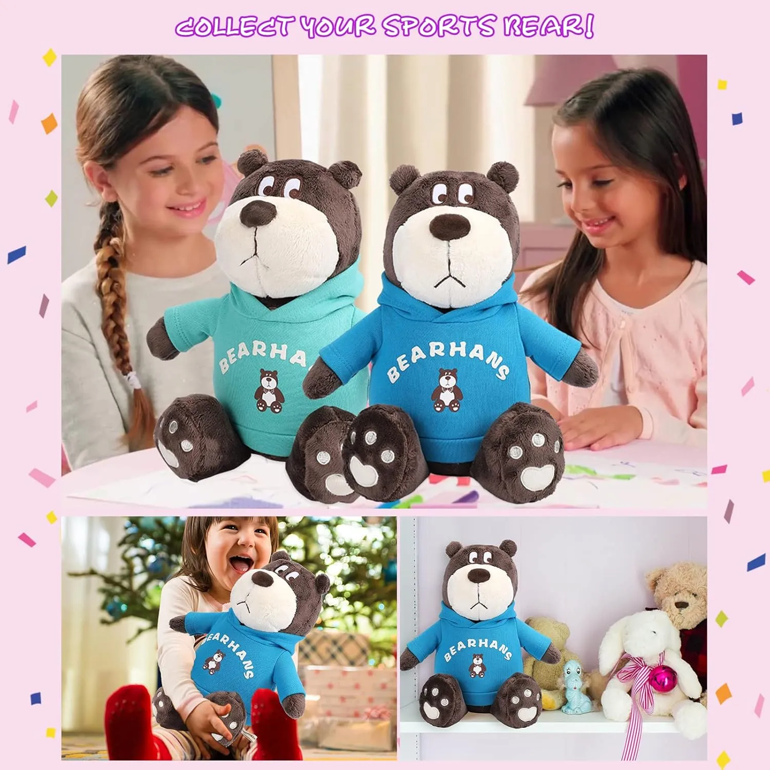 Wpond 10.6" Plush Toy, Super Soft Cuddly Plush Animal Bear Toys with Cute Costum, Birthday Christmas Valentine New Year's Gifts for Boys Girls Ladies deep Blue