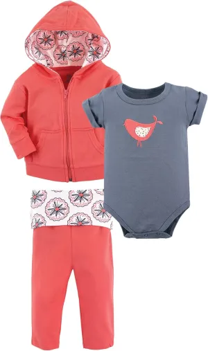 Yoga Sprout Bodysuit, Pants, and Track Jacket Set