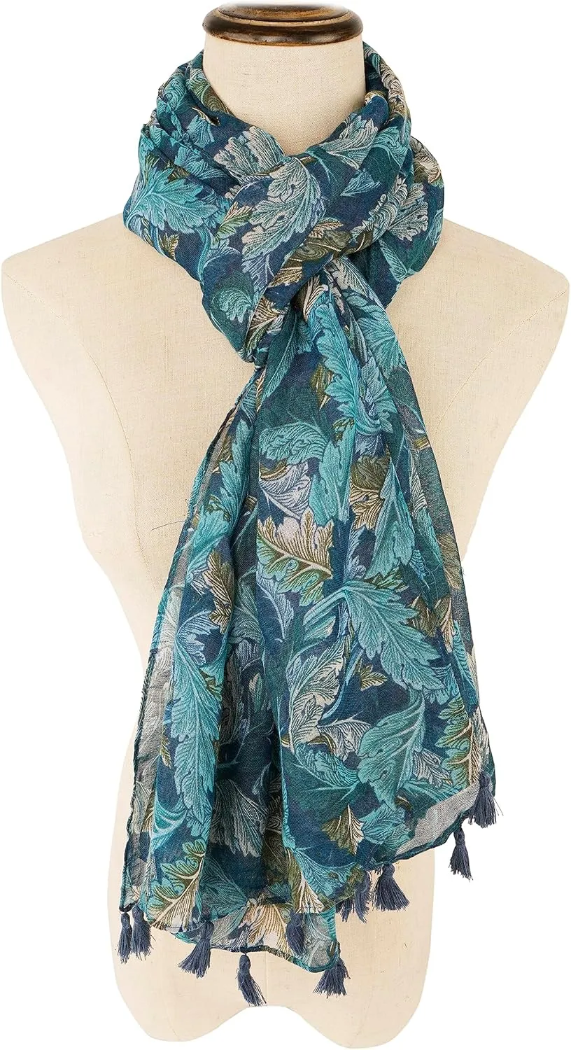 YOUR SMILE Large Boho Scarf for Women Lightweight Floral Printed Scarves Fall Winter Fashion Fringed Shawl wraps