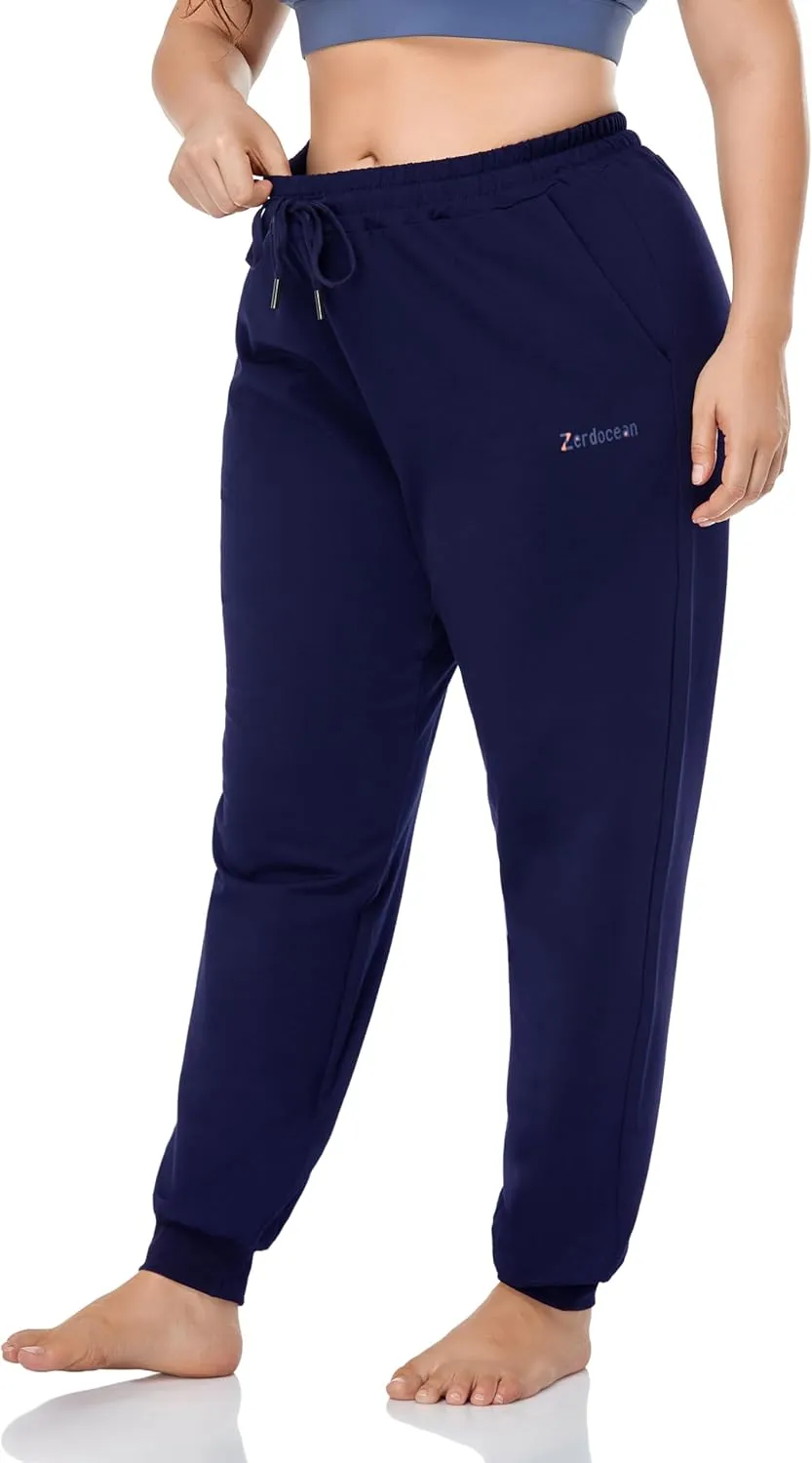 ZERDOCEAN Women's Plus Size Joggers Pants Active Sweatpants Tapered Workout Yoga Lounge Pants with Pockets